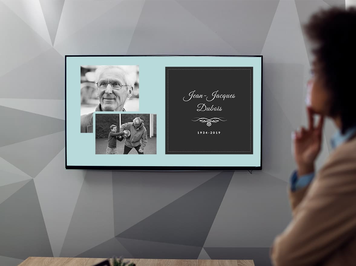 Affichage digitale funéraire